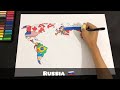 Drawing flag map of the world  all countries flags