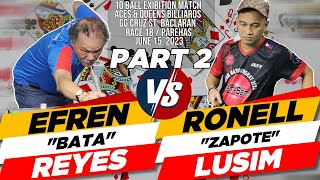 (2) Efren &quot;Bata&quot; Reyes VS Ronell &quot;Zapote&quot; Lusim (Race 18) Baclaran