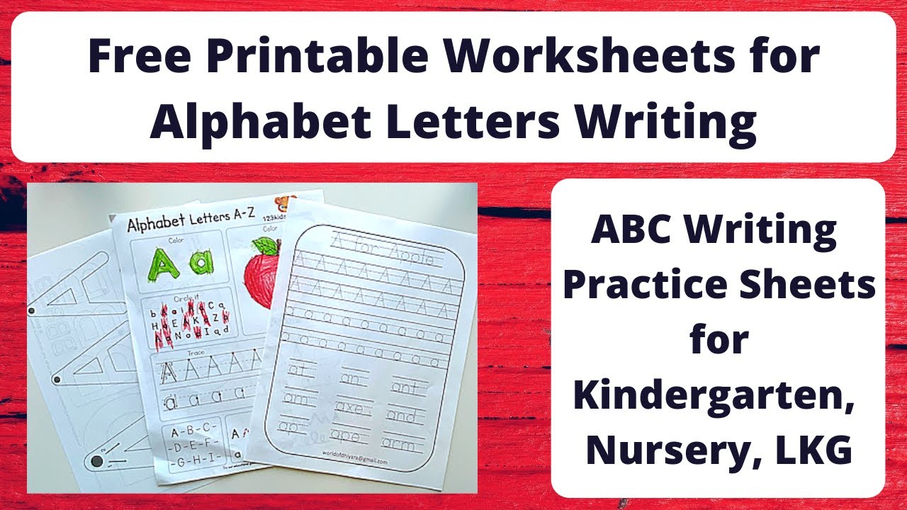 Free Kindergarten Writing Worksheets - Learning to write the alphabet.