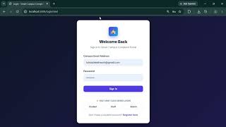 Smart Campus Complaint Management System | HTML CSS JAVA SCRIPT NODE.JS  POSTGRESQL