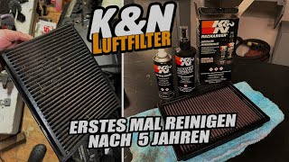 K&N Luftfilter | Das Erste mal Reinigen 😱Bringt er noch die Leistung nach  5Jahren !? .. - YouTube