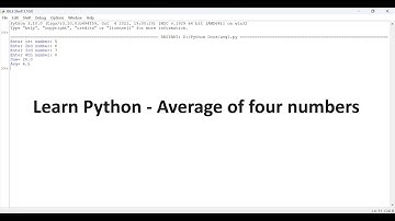 Learn Python || Average of four numbers in python ||