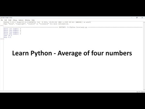 Learn Python || Average of four numbers in python ||