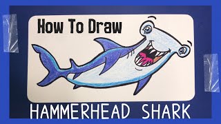 How To Draw Hammerhead Shark Cartoon | step by step | pencil coloring art for kids