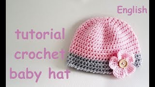 crochet newborn baby hat flower