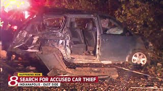 Search for suspect underway following stolen vehicle, crash