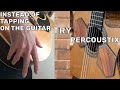 Instead of tapping on the guitar try Percoustix