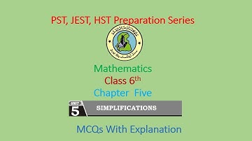 PST JEST HST STS Test Preparation - Mathematics Class 6 - Chapter 5 MCQs With Explanation