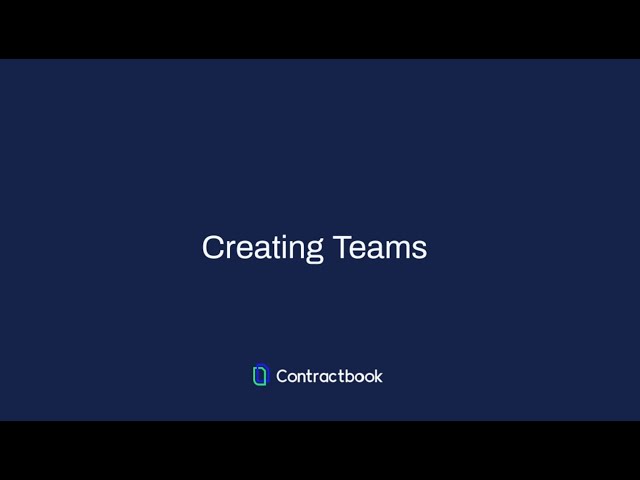 Creating and Managing Teams in Contractbook
