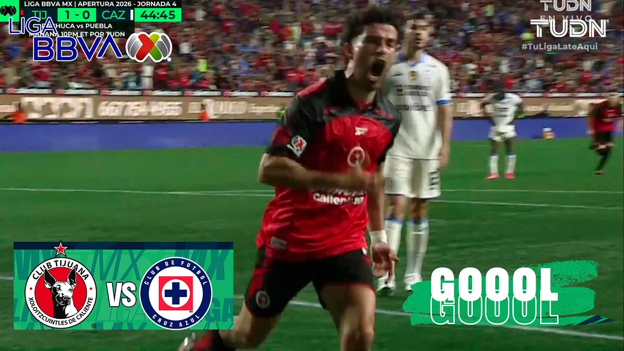 ¡GOL DE XOLOS DE NACHO RIVERO! | Tijuana 1-0 Cruz Azul | Liga MX - Jornada 4 Apertura 2026 | TUDN