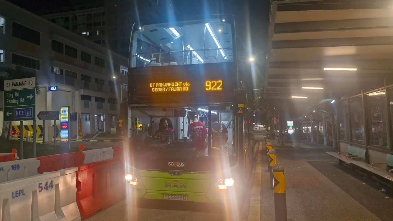 SMRT Bus Service 922 Man ND323F A95 Euro VI Batch 1 SG5928D - YouTube
