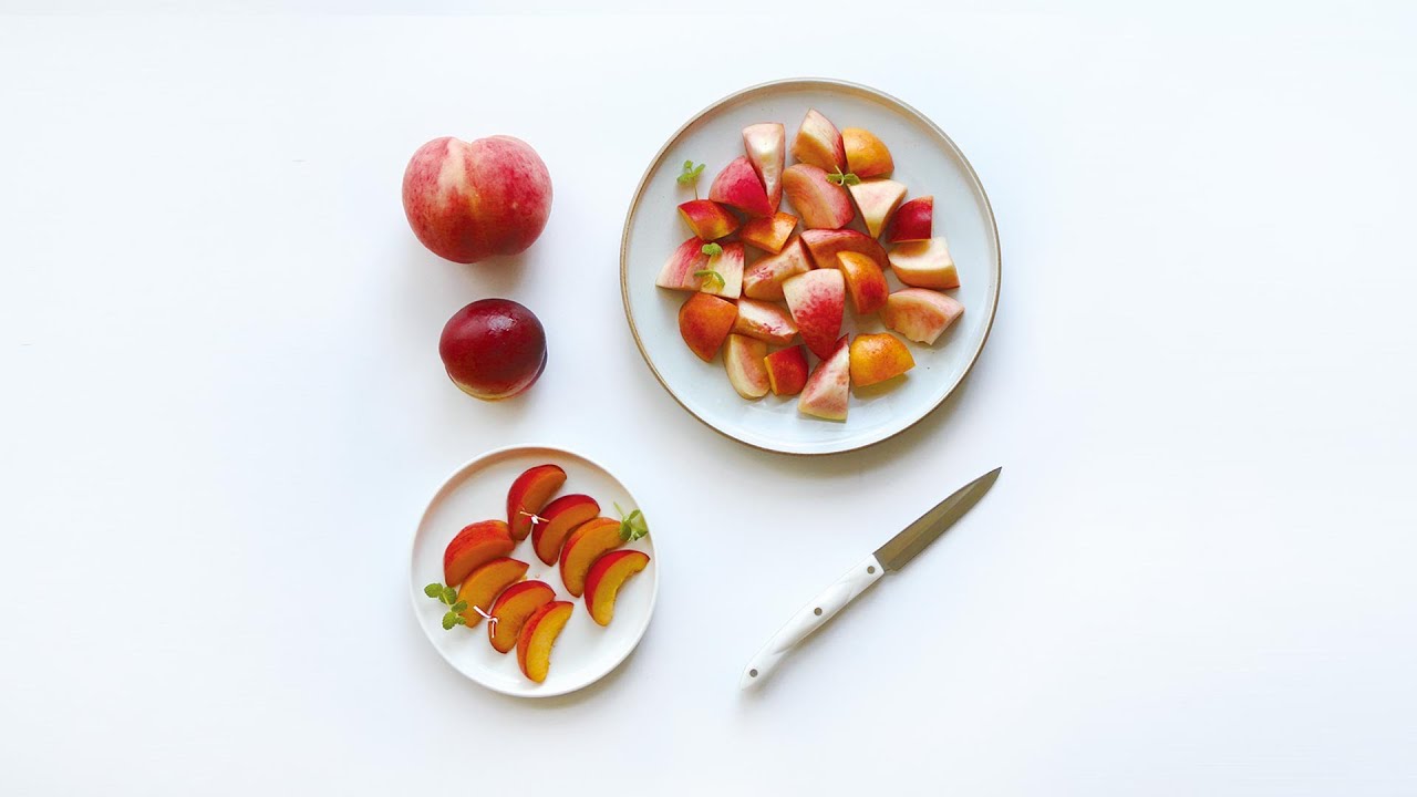 ⁣[키친가이드] 초간단! 복숭아 썰기 꿀팁 : 2 EASY Ways to cut Peaches