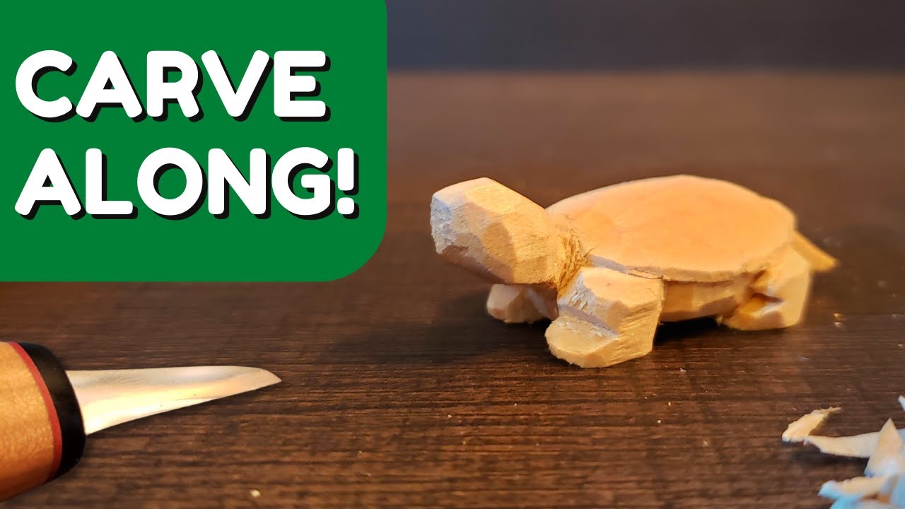 How to Carve a Simple Baby Turtle - Quick and Easy Beginner's Whittling ...