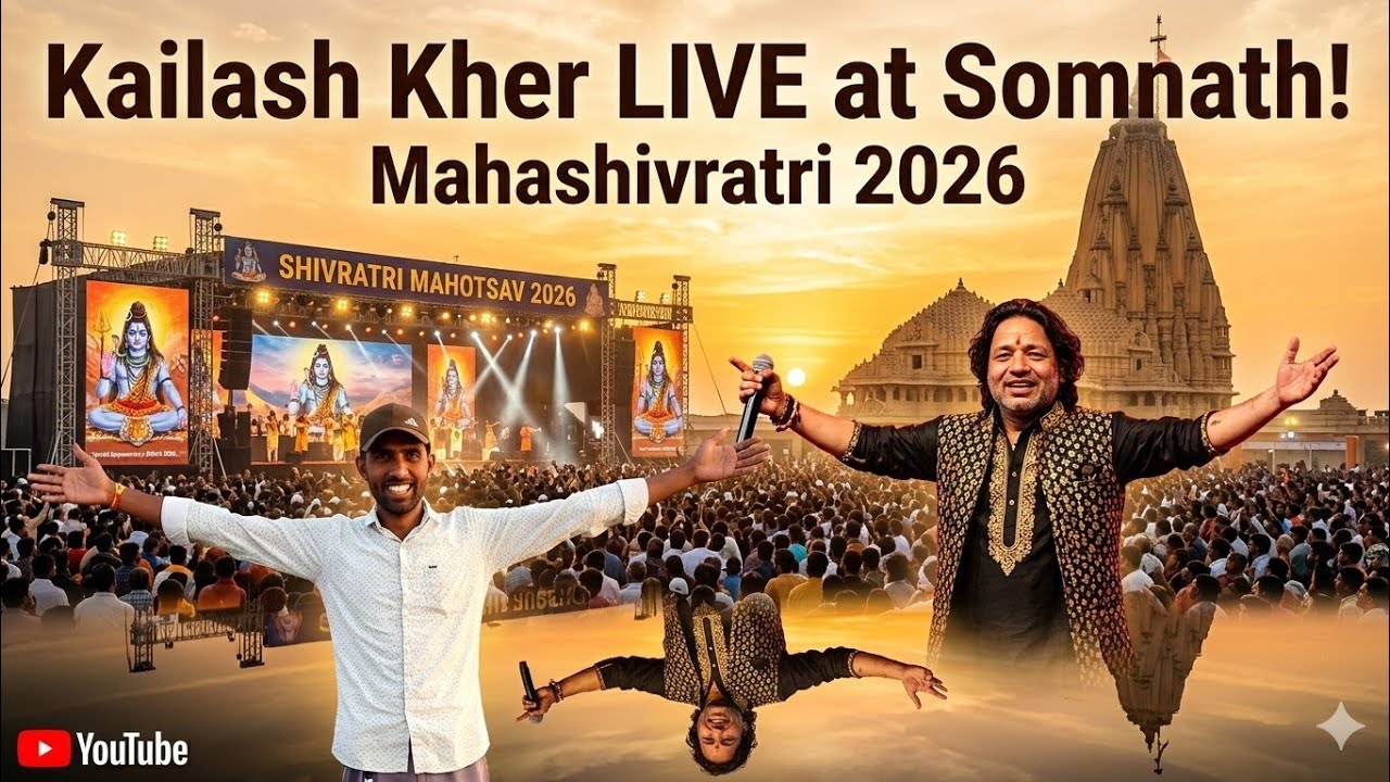 सोमनाथ धाम में kailash kher ji का भव्य लाइव शो | शिव भक्ति की अद्भुत संध्या 🔱 @Cgtravelyatra 