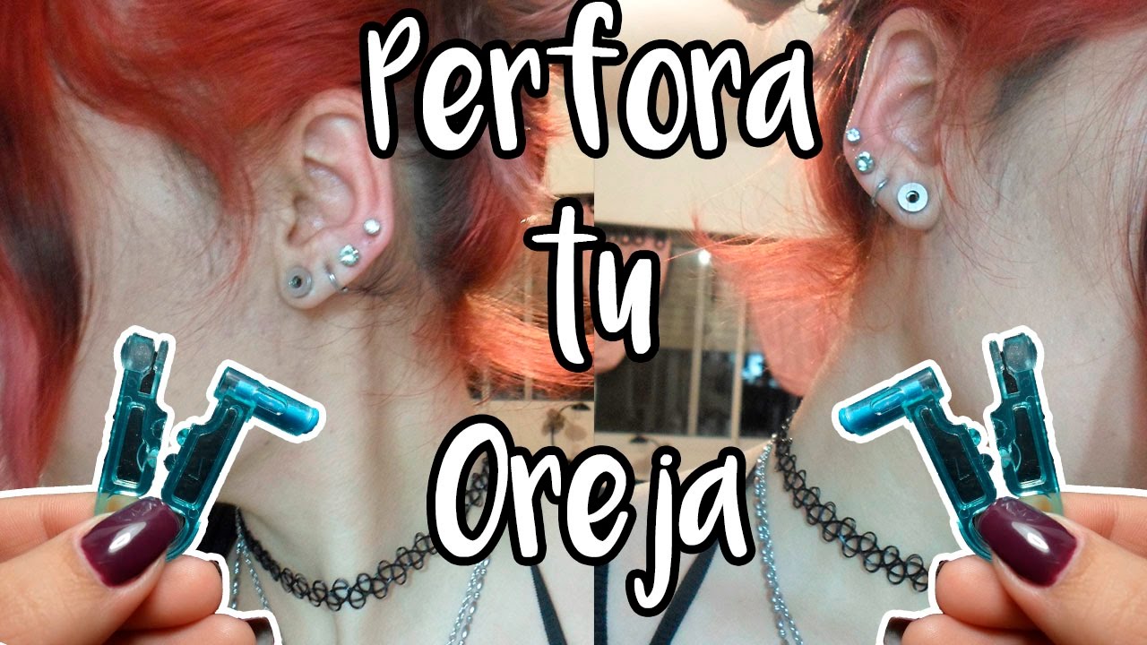 PERFORA TU OREJA  metodo #2 (pistola y abridor) 