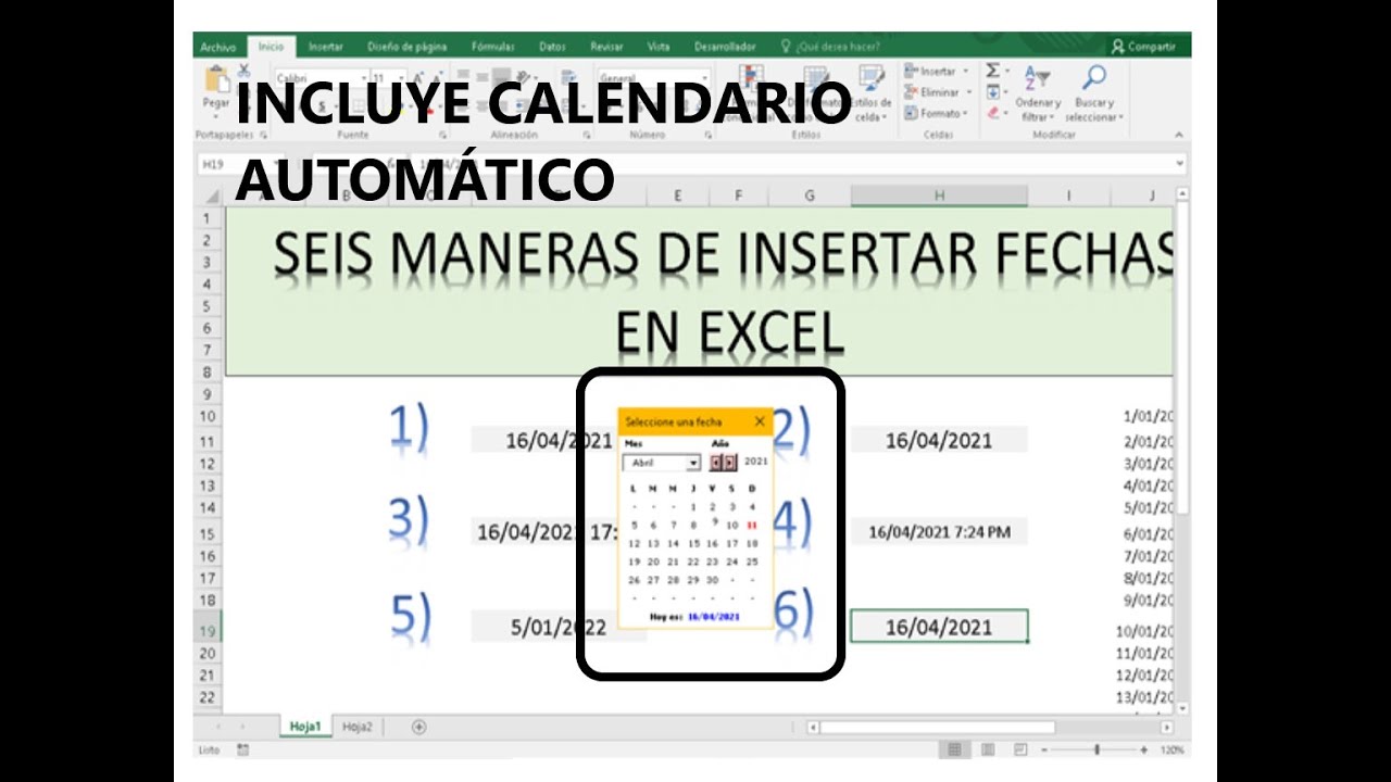 Seis Maneras De Como Poner Fechas En Excel 2022 Calendario Automatizado como poner fecha en Excel