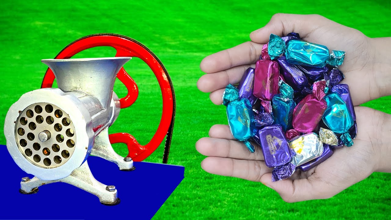 EXPERIMENT COLORFUL CANDY VS MEAT GRINDER SATISFYING ASMR VIDEO YouTube