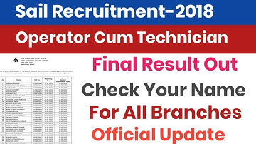 Sail IISCO Final Result Out||Sail Burnpur Final Result Out||Official Update