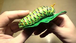 Гусеница Махаон. Sculpt the Machaon caterpillar. Гусеница из пластилина. Как слепить гусеницу.