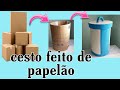 Diy-Cesto de roupa suja de papelão 🗑🗑🗑