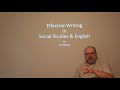 An Introduction to writing in Social Studies and English