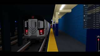 IRT Subway: Brooklyn bound R142A (4) LCL train @ Bleecker Street
