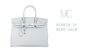 Hermes Birkin 35 Bag Blue de France Togo Leather Palladium Hardware –  Mightychic