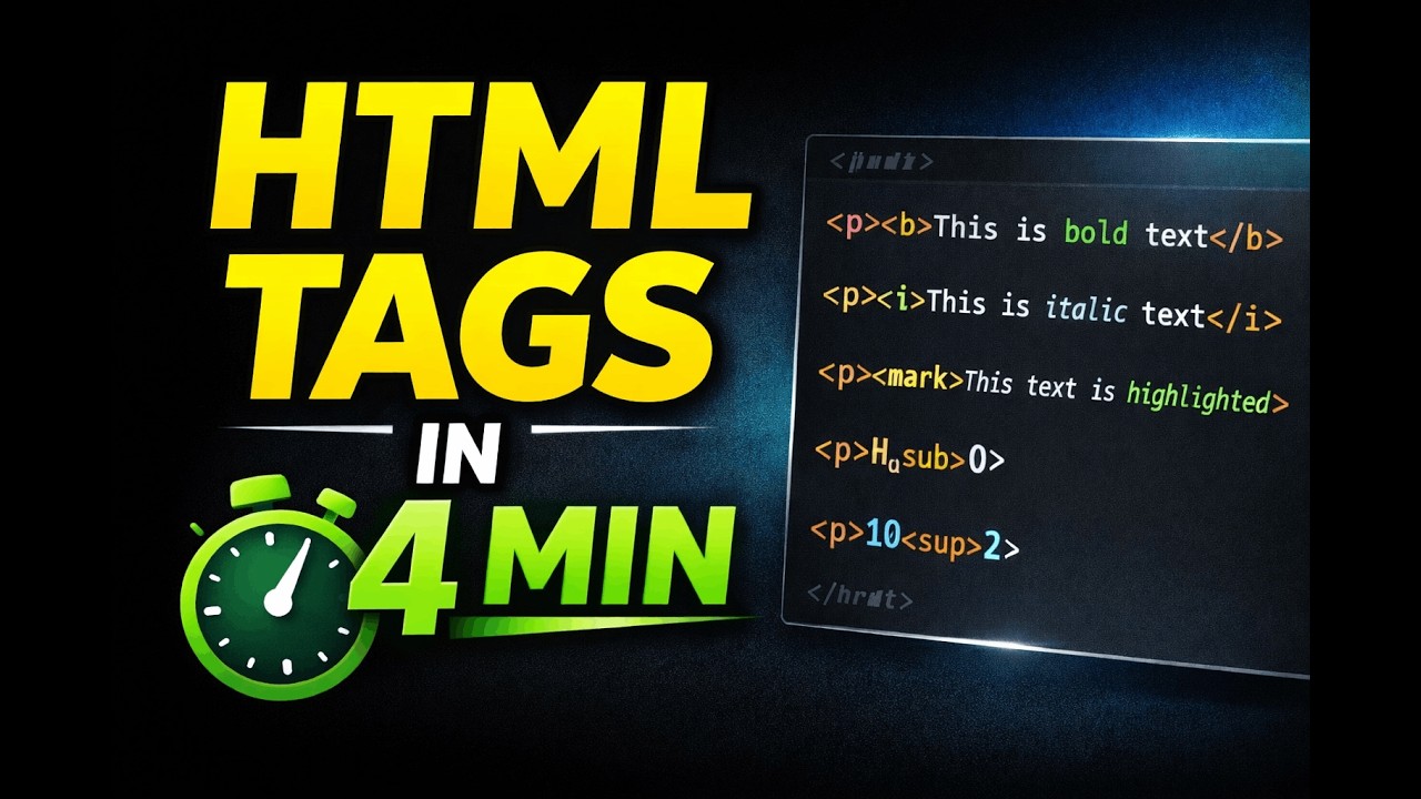HTML Formatting Tags Tutorial for Beginners - YouTube