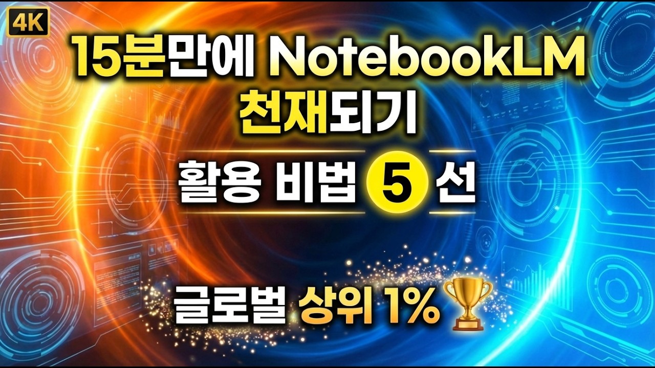 15분만에 NotebookLM 천재 만들기/ 최고 수준의 활용 비법 5선/ 이거 알면 글로벌 상위 1%??