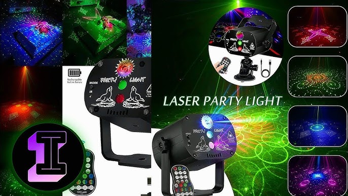 Luces de discoteca para fiesta y escenario, luces de DJ, luz láser LED  activada por sonido, proyector estroboscópico de luces RGB que destellan,  con