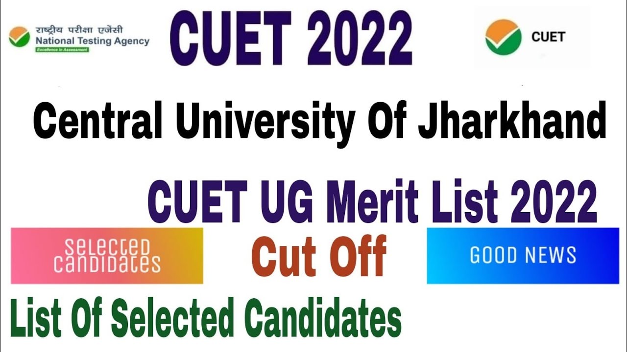 Central University of Jharkhand CUET merit list result 2022, cut off ...
