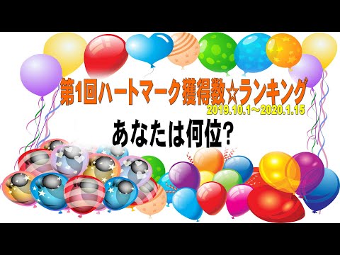 第1回ハートマーク獲得数 ランキング Youtube