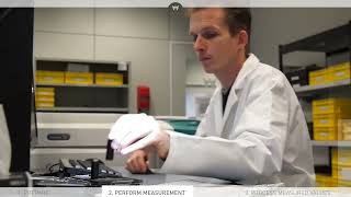 Measuring the wavelength accuracy with Hellma glass filters in a spectrophotometer