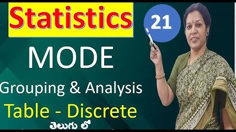 21. MODE Grouping & Analysis Table - Discrete Series from Statistics Subject