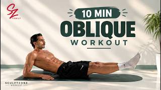 10 MIN OBLIQUE ABS WORKOUT | No Equipment | All Sitting