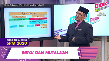 DidikTV Road To Success STAM 2020 | Insya' Dan Mutala'ah