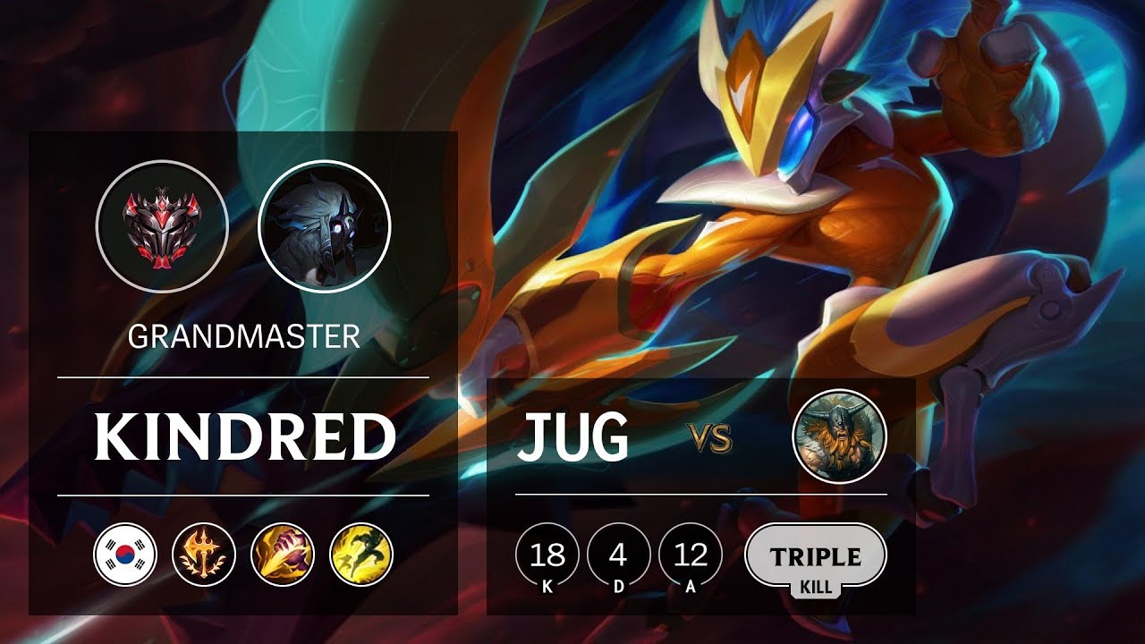 Kindred Jungle vs Olaf - KR Grandmaster Patch 9.17