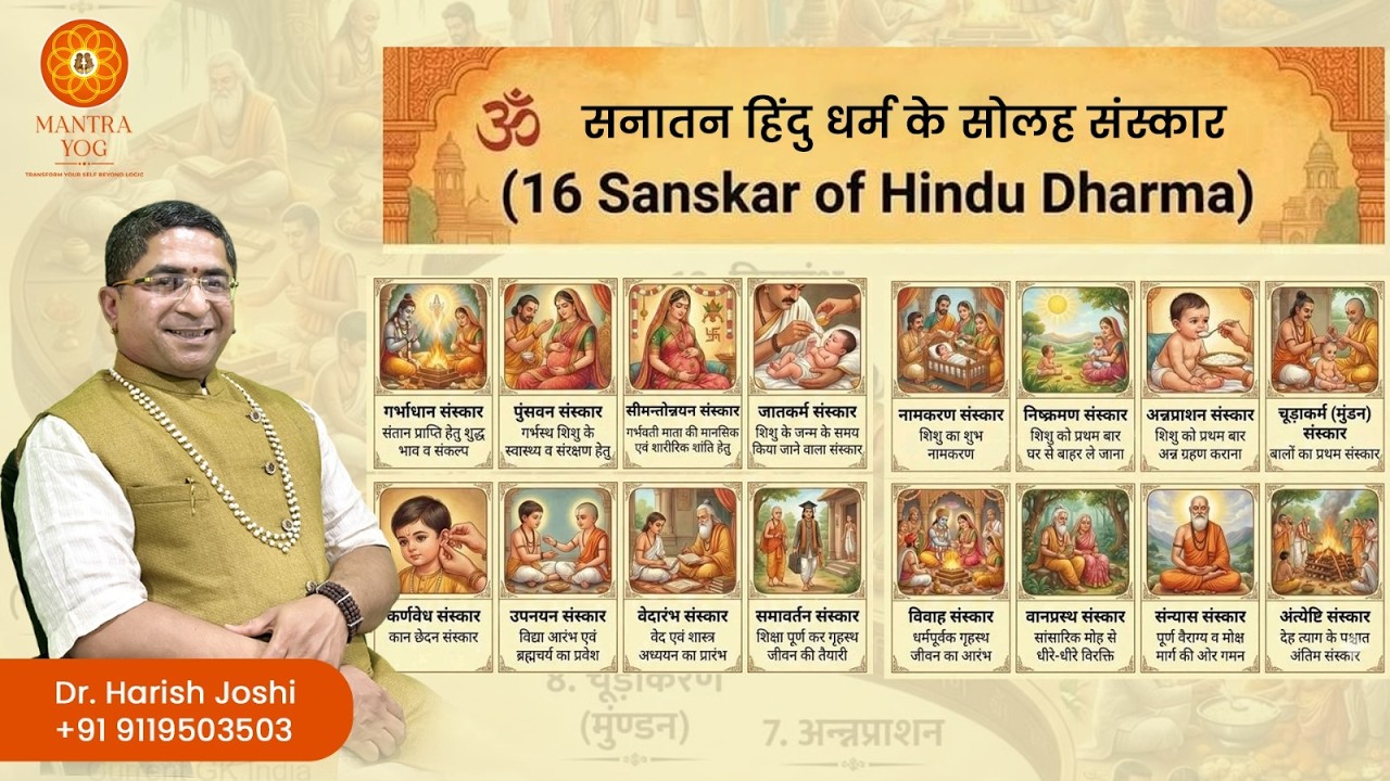 16 Sanskar of Sanatan Hindu Dharma Explained | Complete Guide to Hindu Life Rituals| Dr.Harish Joshi