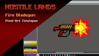 Drawing a Fire Bladegun for my Indie Game - Pixel Art Timelapse screenshot 3