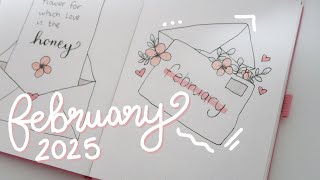 PLAN WITH ME | February 2025 Bullet Journal Setup | Love Letters Theme | Ebony Devine