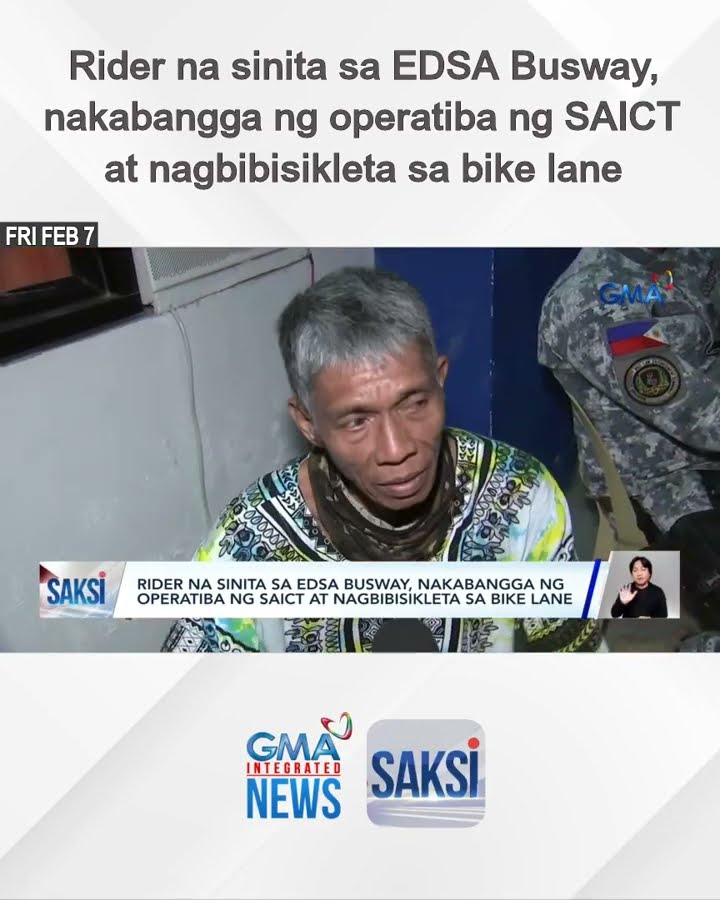 Rider na sinita sa EDSA Busway, nakabangga ng operatiba ng SAICT at nagbibisikleta sa... | Saksi