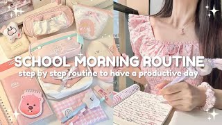 Productive School Morning Routine guide for students 🎀✨