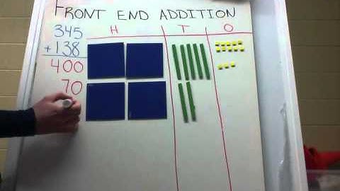 Addition Strategy - Front End Addition with manipulatives (base ten blocks)