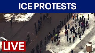 LIVE AERIALS | Minneapolis ICE Shooting: Protesters in Minneapolis