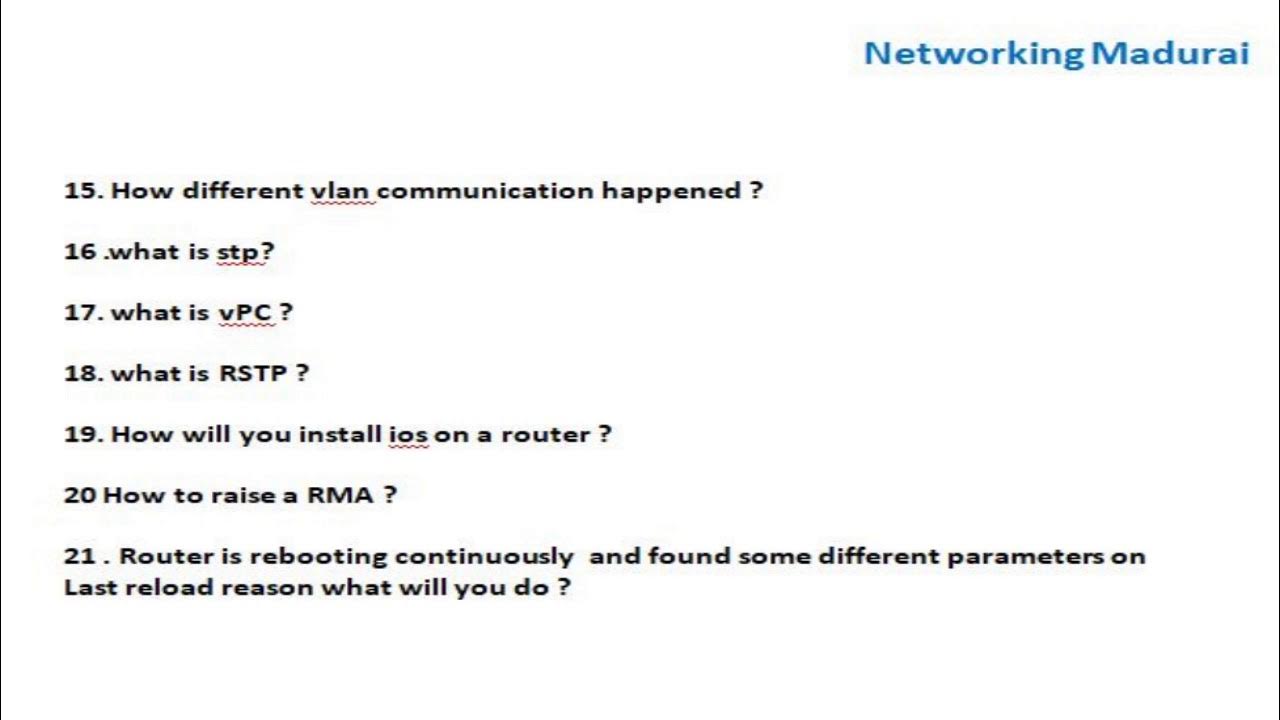 Virtual Interview HCL Chennai ( Interview Questions ) Network
