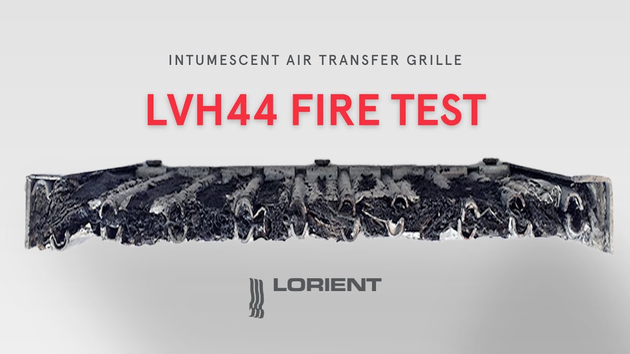 Intumescent damper fire test - LVH44 air transfer grille