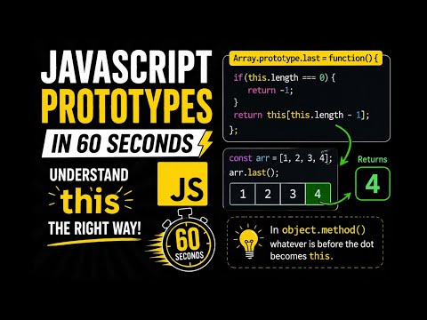 JavaScript Prototypes in 60 Seconds | Understand this Easily🤓