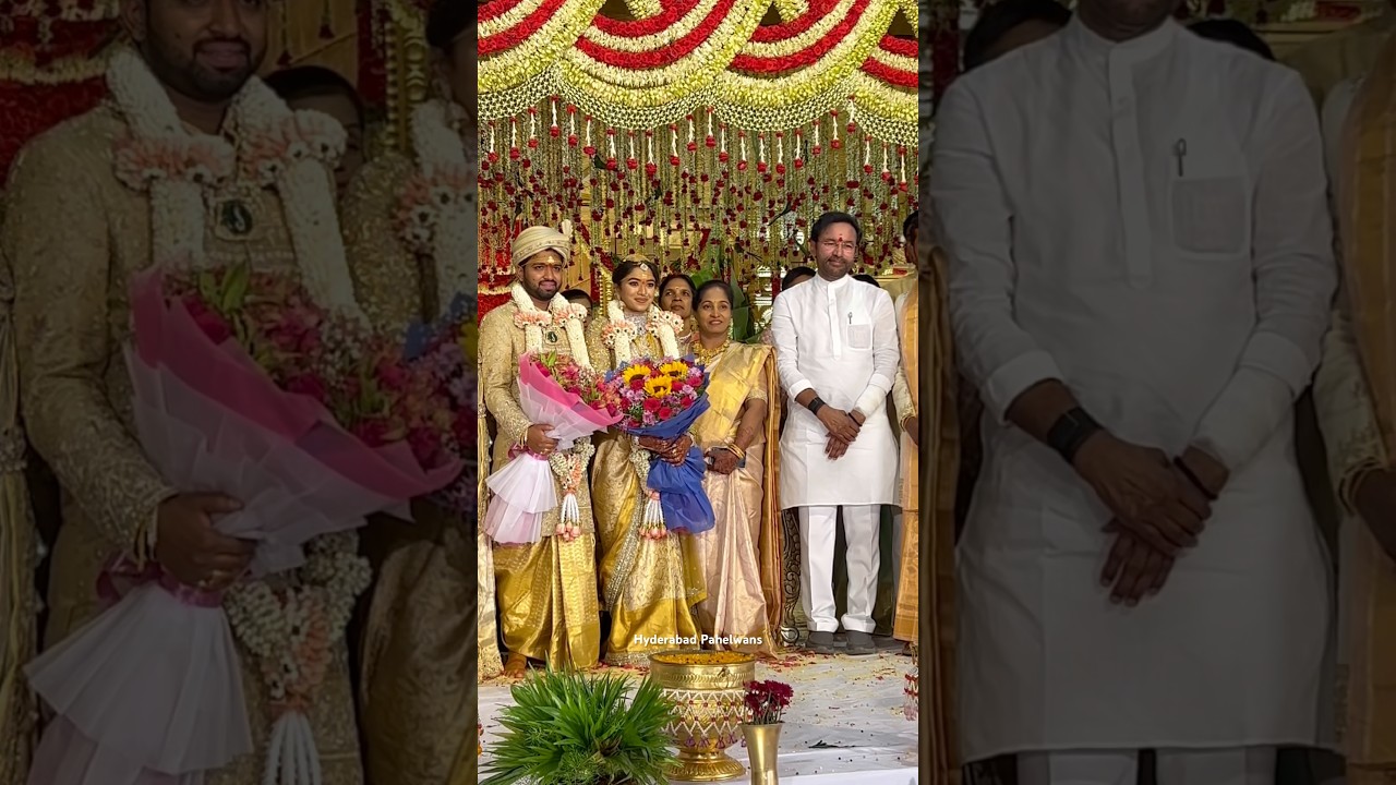 Central minister Kishan Reddy at BJP Debbadaguda Sri Elmati devender reddy son wedding 