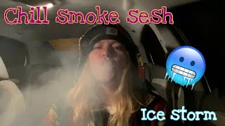 Bong sesh in my car during a ice storm!