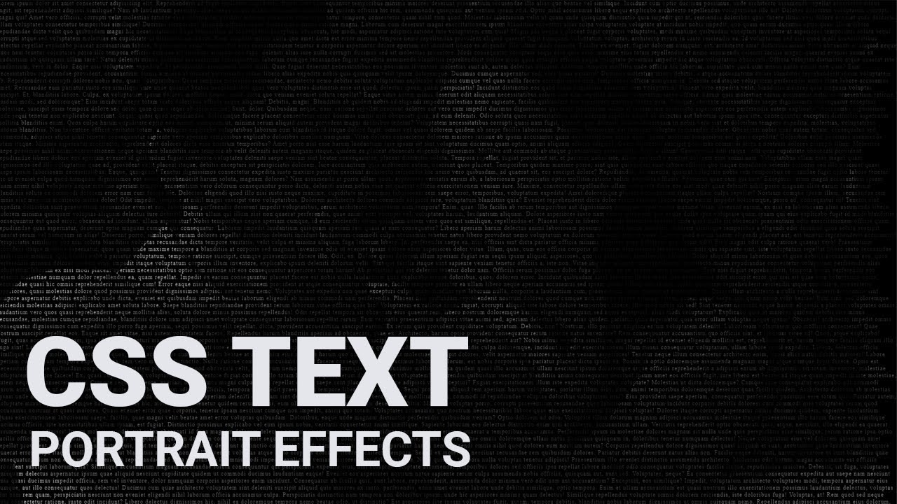 Text Portrait Effects I HTML CSS - YouTube